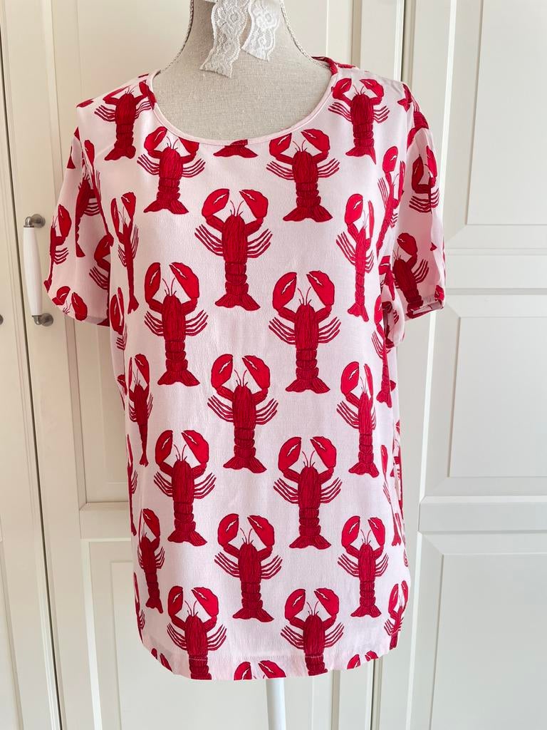 Mooie top met kreeften van Fabienne Chapot, maat S, Kleding | Dames, Ophalen of Verzenden, Maat 36 (S), Rood, Korte mouw