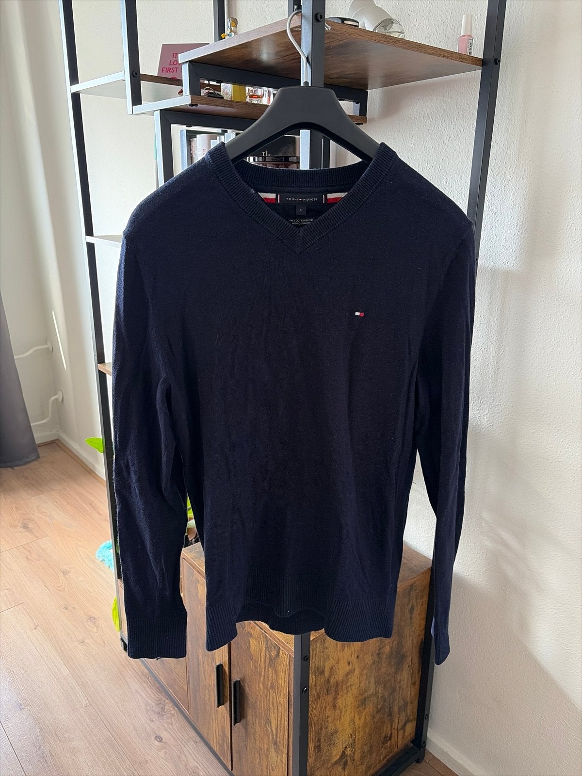 Tommy Hilfiger V-hals trui - Maat S, Ophalen of Verzenden, Zo goed als nieuw, Maat 46 (S) of kleiner, Blauw