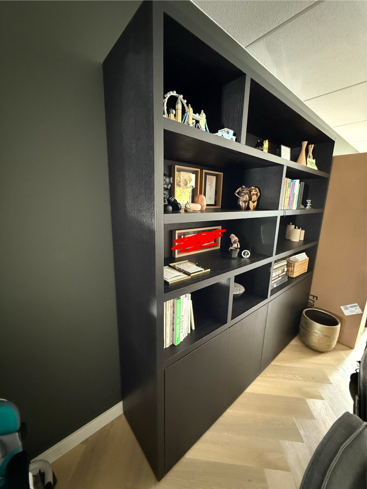 Goossens Buffetkast Barcelona - Zwart Eiken, Huis en Inrichting, Kasten | Buffetkasten, Ophalen, 200 cm of meer, Eikenhout, Zo goed als nieuw