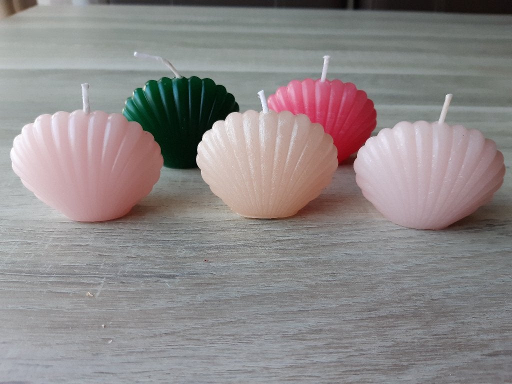 Handgemaakte kaars  Schelp, Meerkleurig, Ophalen of Verzenden, 5 cm, Kaars