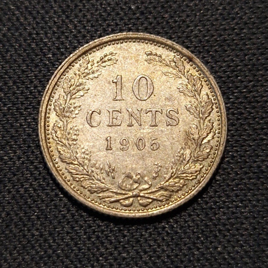 10 cent 1905, Postzegels en Munten, Munten | Nederland, Verzenden, Zilver, 10 cent, Koningin Wilhelmina