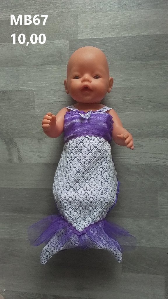 Poppenkleertjes baby born. Set zeemeermin. Opbrengst KiKa., Ophalen of Verzenden, Barbie