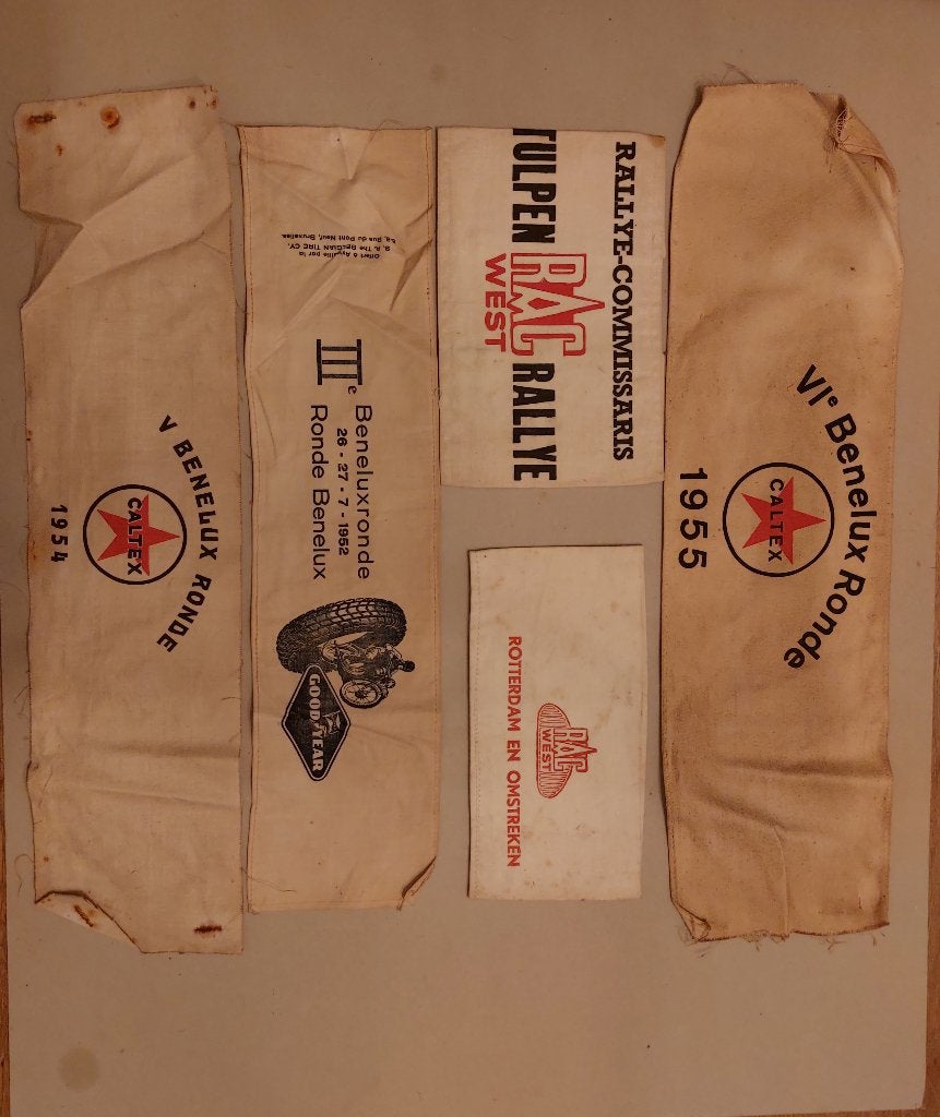 CAltex Goodyear sponsor motor tourrit 1955 rallye, Ophalen of Verzenden, Reclamebord