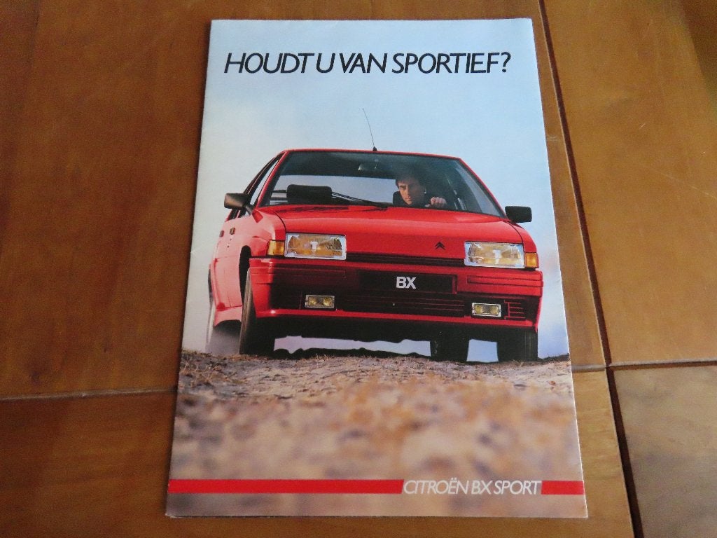 Folder Citroen BX Sport 1985 met poster op achterzijde, Ophalen of Verzenden, Zo goed als nieuw, Citroën, Citroën