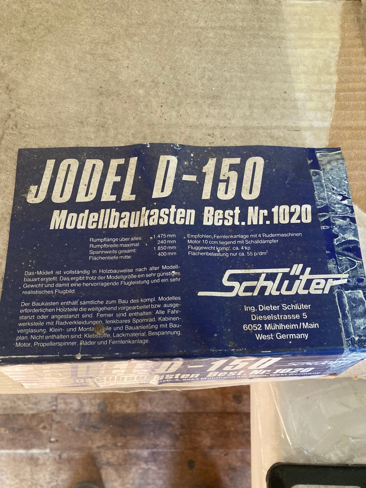 Jodel D 150 van Schluter, Hobby en Vrije tijd, Ophalen of Verzenden, Zo goed als nieuw