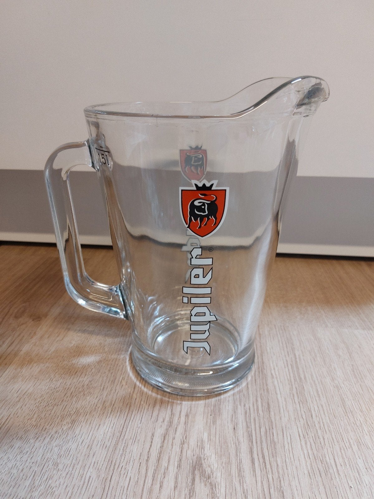 Jupiler glazen pitcher schenkglas, Ophalen of Verzenden, Glas of Glazen