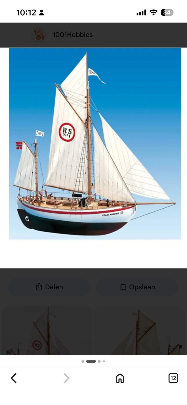 Houten Modelbouw Zeilboot 'Colin Archer' - Gedeeltelijk Gebo, Hobby en Vrije tijd, Modelbouw | Boten en Schepen, Ophalen, Gebruikt