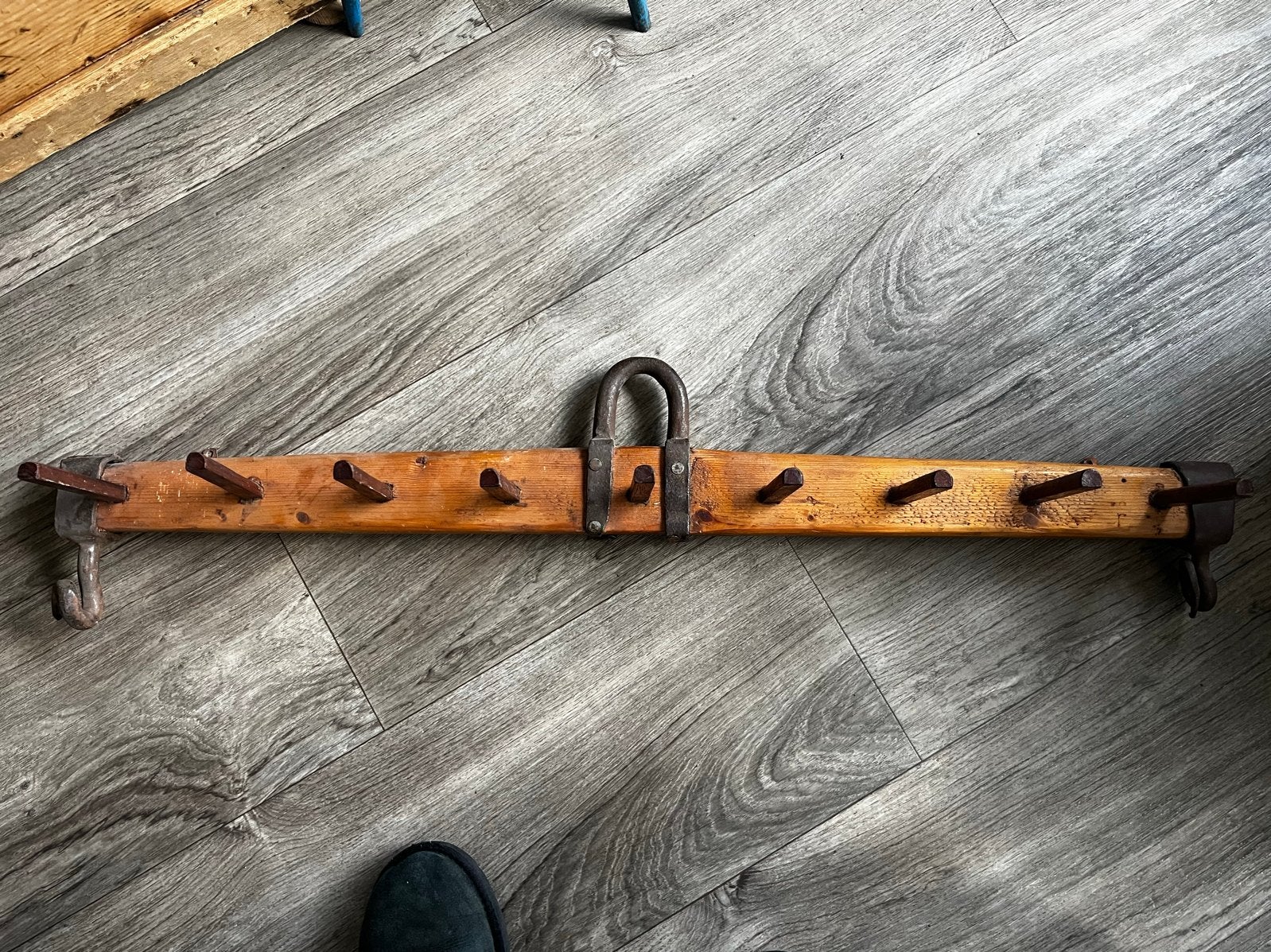 Unieke kapstok van oud juk - Rustieke charme, Ophalen, Gebruikt, Hout, Wandkapstok