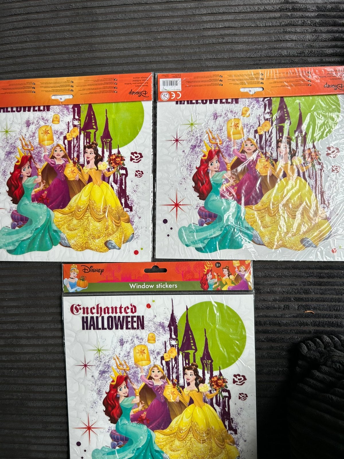 A.3 x Raamstickers Disney prinssesen Halloween, Ophalen of Verzenden, Zo goed als nieuw