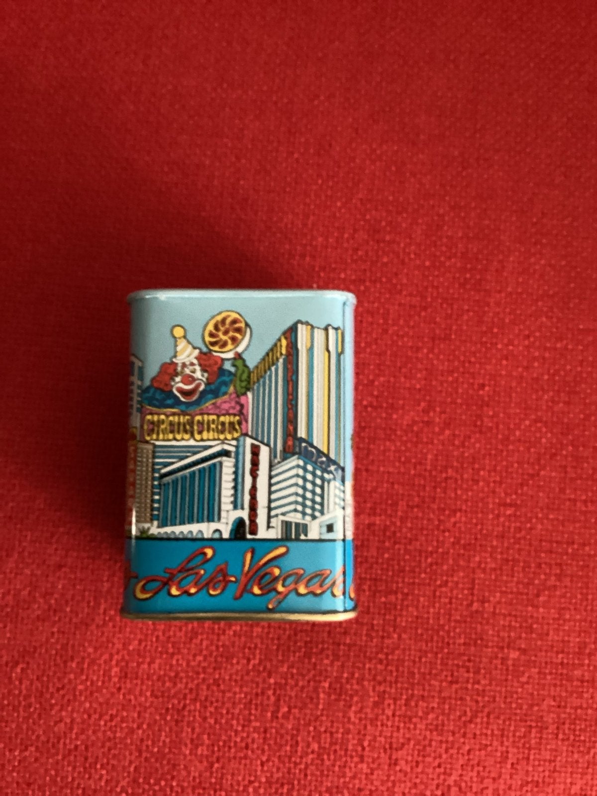 Vintage Las Vegas spaarpot blik - Circus Circus, Ophalen of Verzenden, Gebruikt, Metaal of Blik, Object of Gebouw