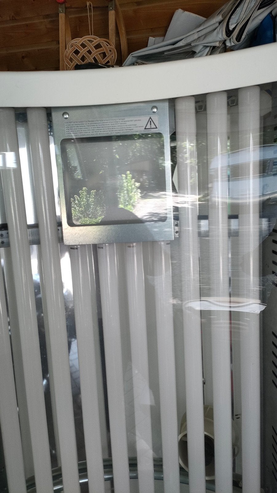 zonnebank met gezichts ruimer in goede staat, Ophalen, Gebruikt, Zonnebank enkelzijdig