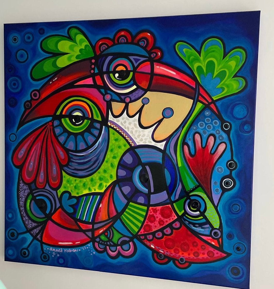 Uniek schilderij 3d abstract, Antiek en Kunst, Ophalen of Verzenden