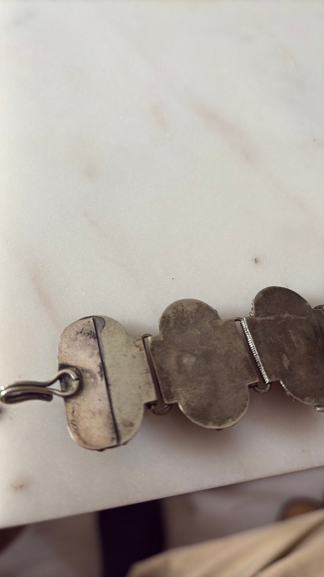 Vintage Zilveren Boho Armband met Agaatstenen - 50.6g, Antiek en Kunst, Ophalen of Verzenden, Zilver