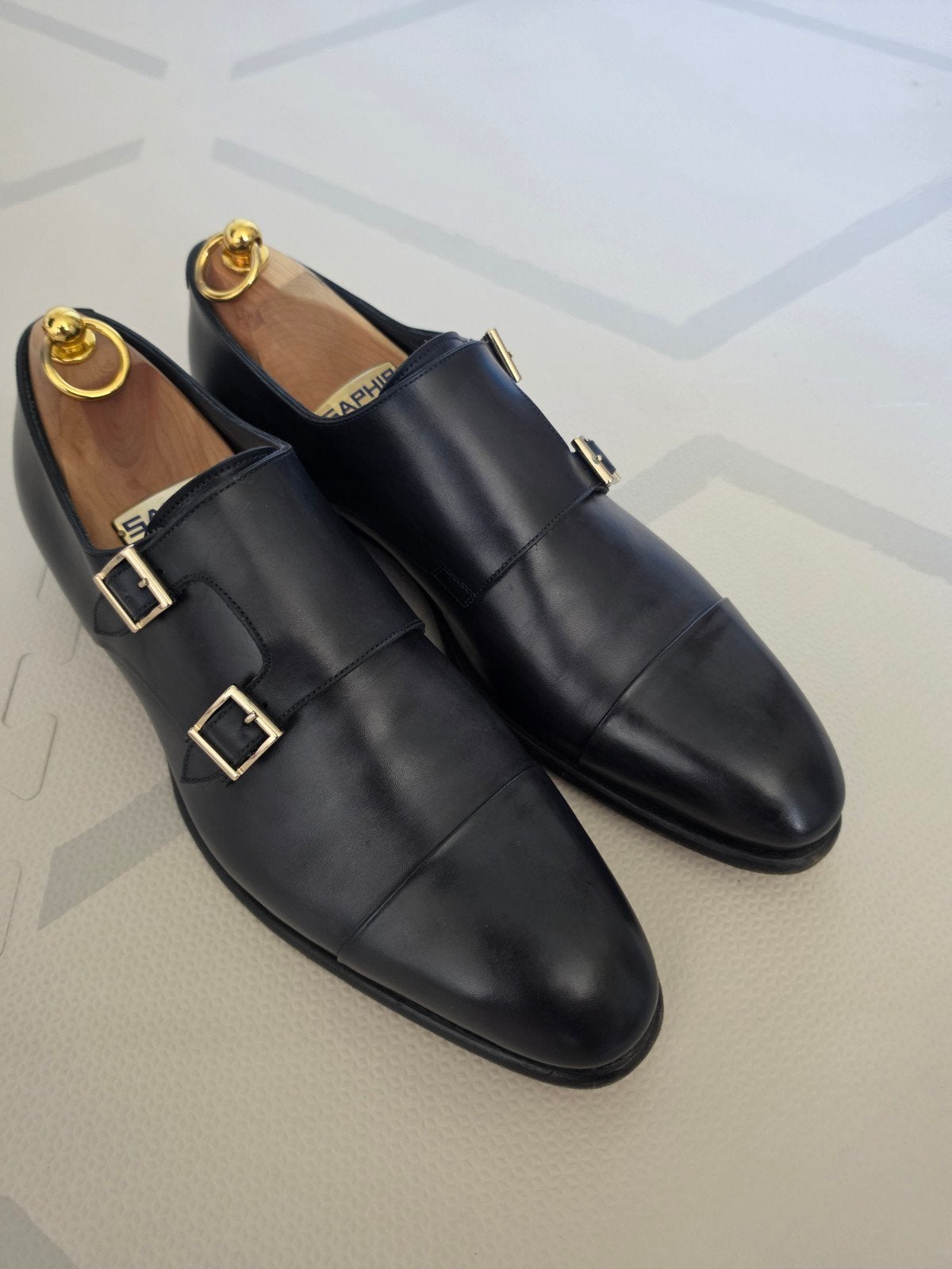 Santoni herenschoenen, model Carter, maat 10 (44), Kleding | Heren, Schoenen, Blauw, Ophalen of Verzenden, Gespschoenen, Santoni