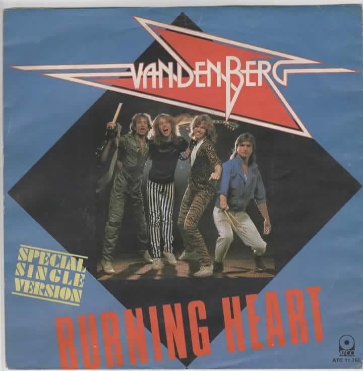 Vandenberg- Burning Heart, Cd's en Dvd's, Vinyl Singles, Gebruikt, Beschermende buitenhoes, Fotohoes, Originele persing, Pop, 7 inch