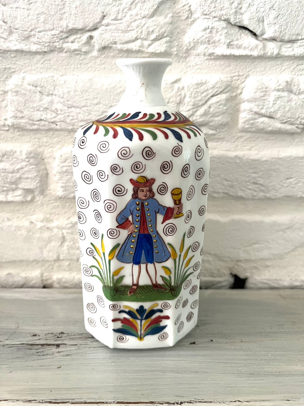 Antiek melkglas Brantweinflasche., Ophalen of Verzenden