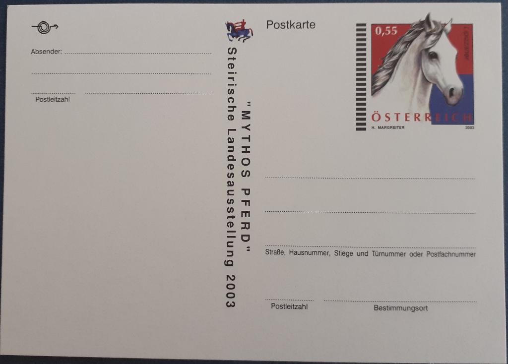 Oostenrijk Briefkaart Mythos Pferd 2003, Ophalen of Verzenden, Briefkaart