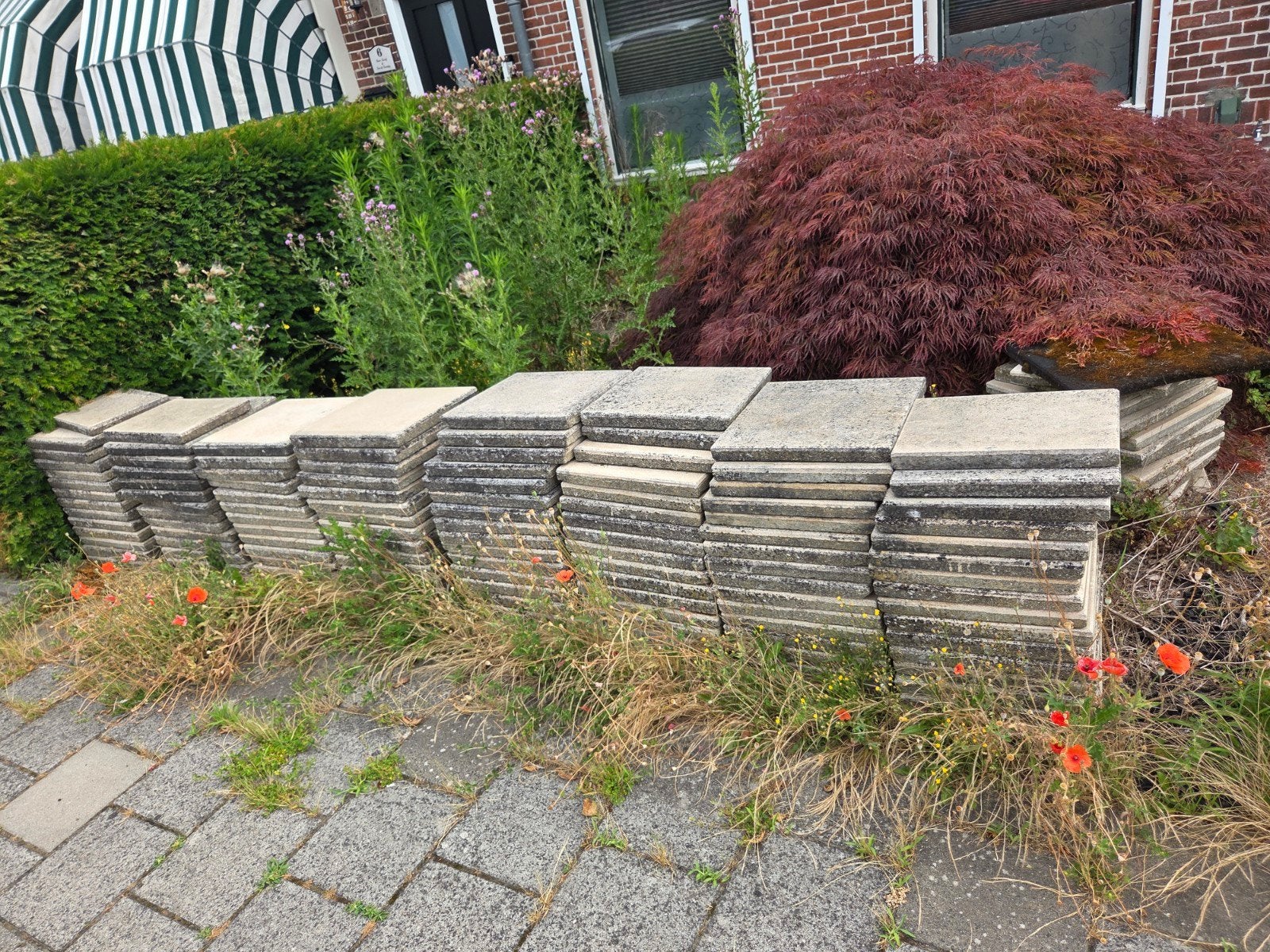 Gebruikte terrastegels, 120 stuks 40x40, Tuin en Terras, Ophalen, Gebruikt, 10 m² of meer, Beton