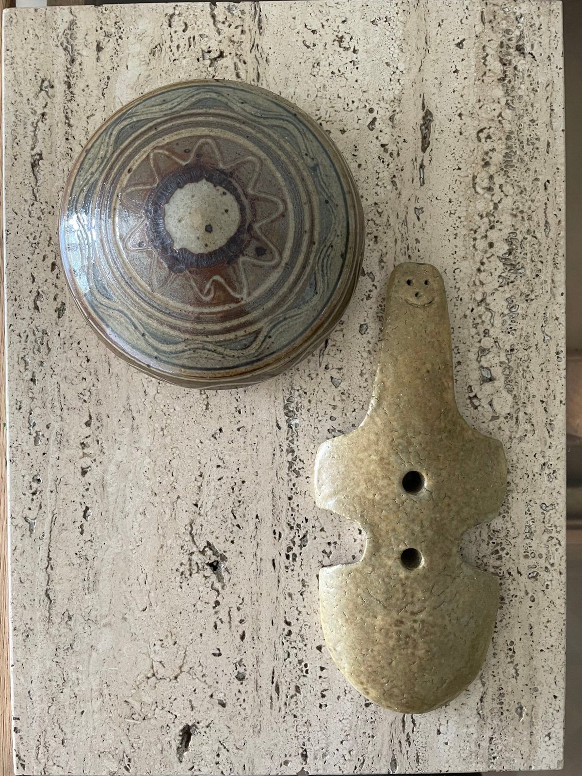 2x keramieken ceramics wandornament ornament object, Ophalen of Verzenden