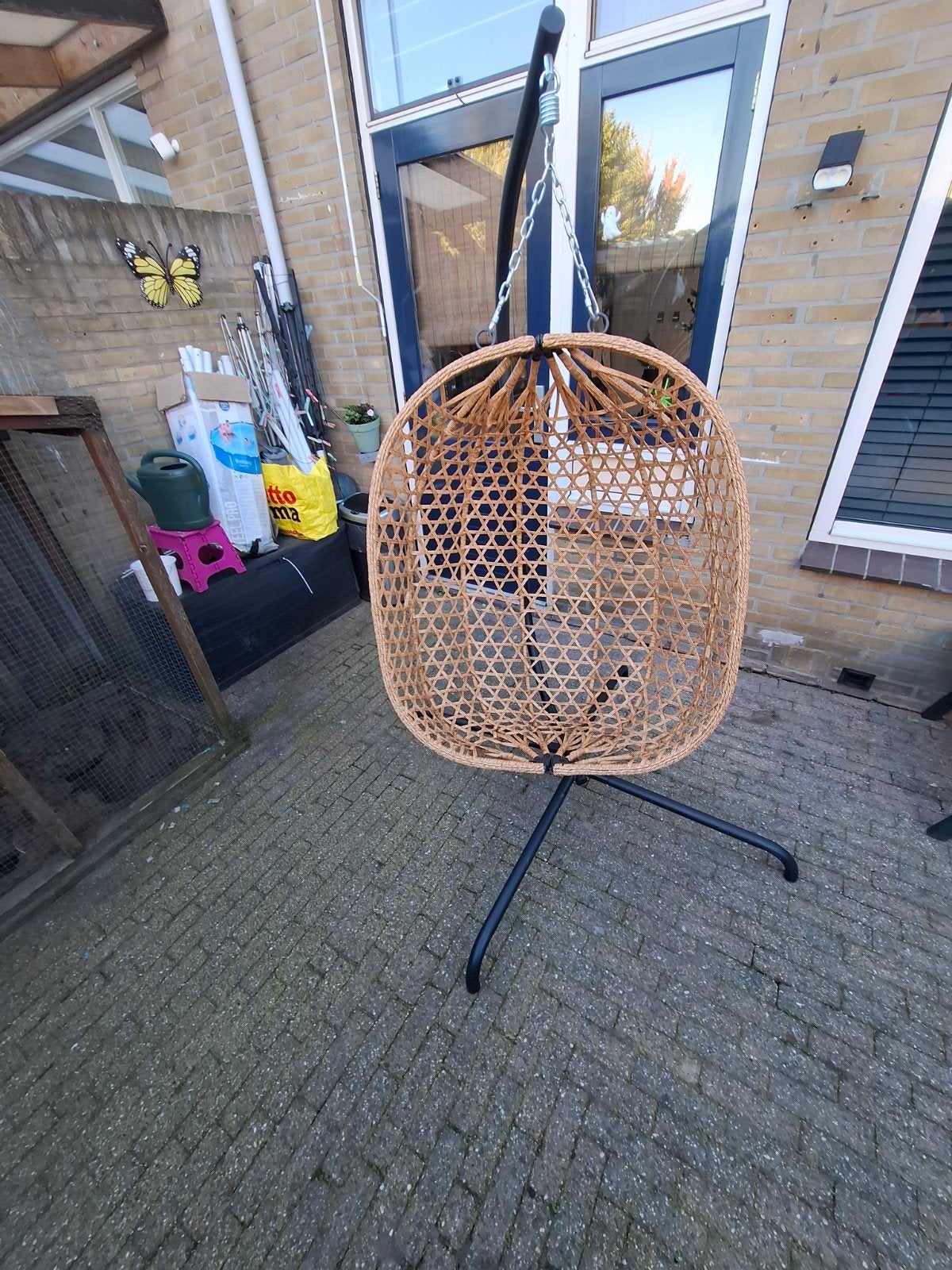 Hangstoel met standaard - Zo goed als nieuw, Ophalen of Verzenden, Zo goed als nieuw, Wicker