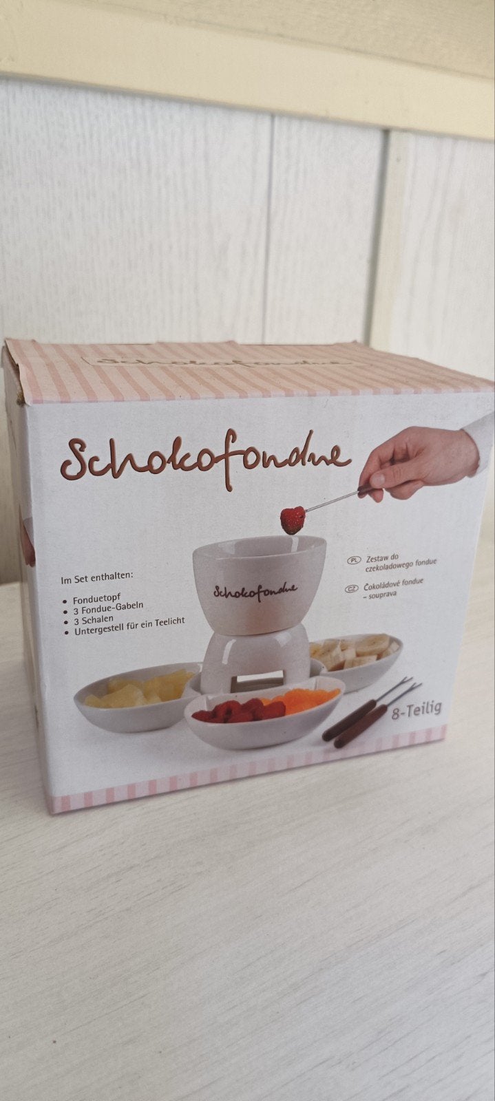 Ongebruikte chocolade fondue set - 8-delig, Ophalen of Verzenden, Nieuw