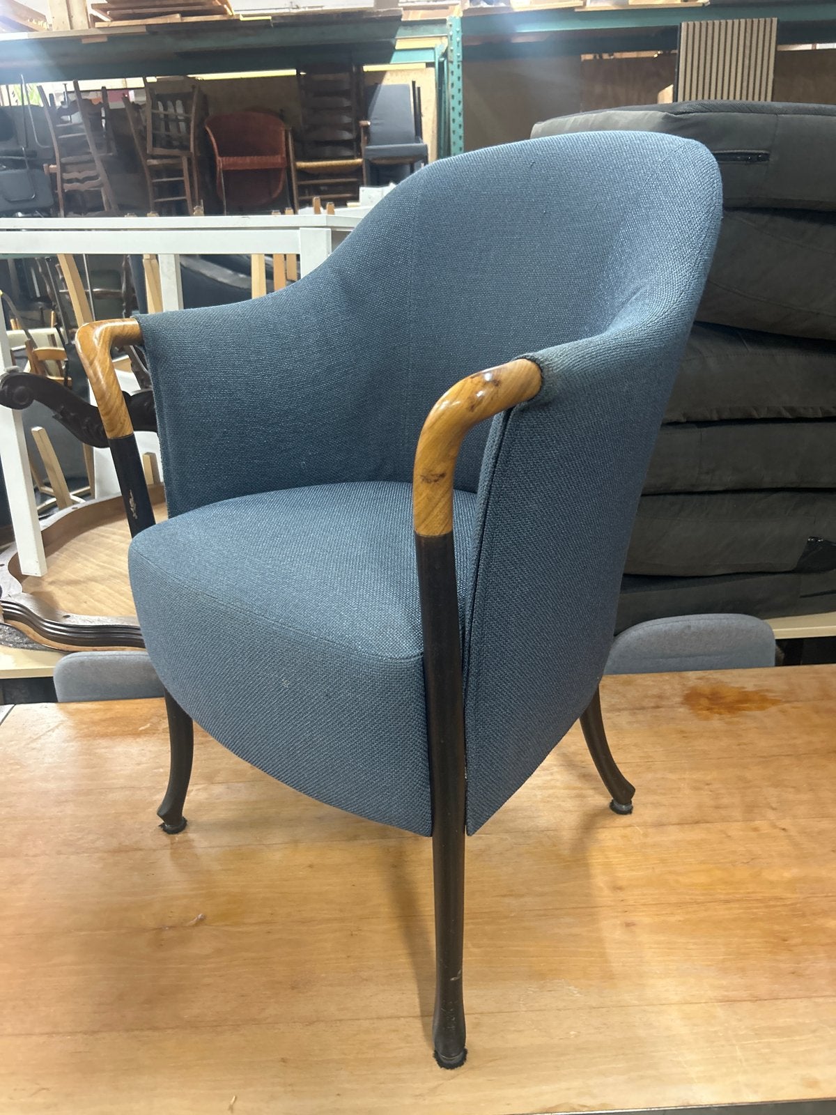 Giorgetti 'Progetti' fauteuil - Umberto Asnago jaren 80, Huis en Inrichting, Fauteuils, Ophalen, Gebruikt, Hout, 75 tot 100 cm