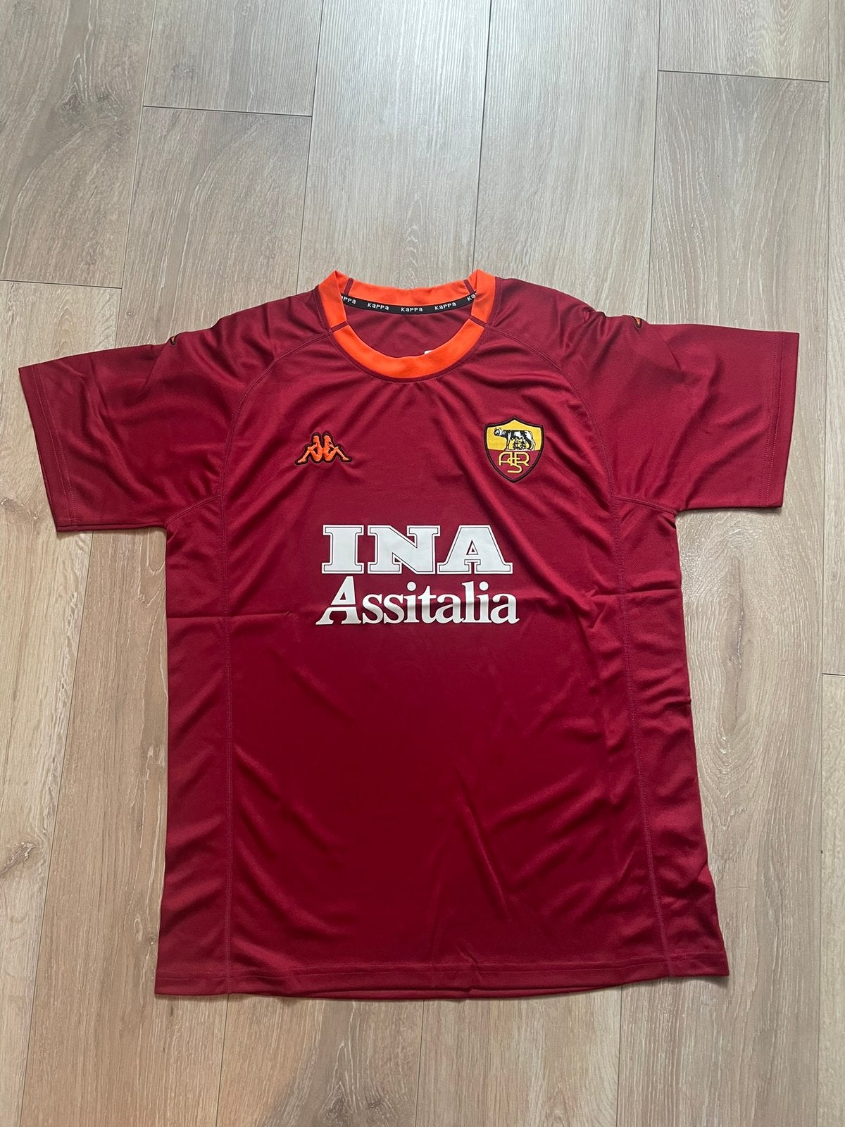 AS Roma retro shirt maat L, Maat L, Verzenden, Zo goed als nieuw, Shirt