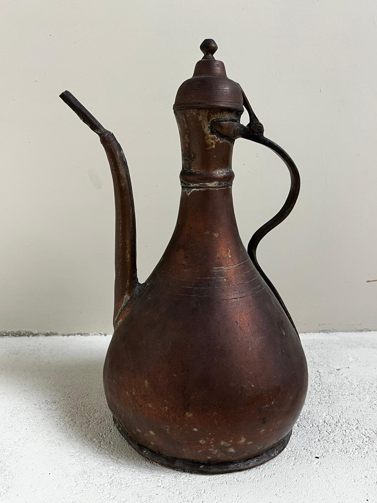 Antieke Handgemaakte Koperen Schenkkan, Antiek en Kunst, Antiek | Koper en Brons, Ophalen of Verzenden, Koper