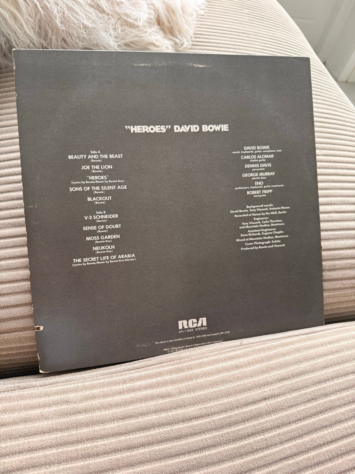 David Bowie - Heroes Vinyl LP (Originele Persing), Cd's en Dvd's, Gebruikt, Originele persing, Ophalen of Verzenden, 1970 - 1979