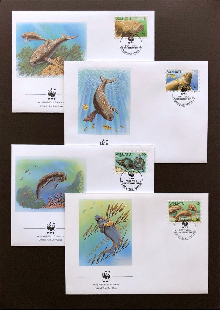 WWF WNF Vanuatu 1988 FDC Zeekoe Doejong, Ophalen of Verzenden, Onbeschreven, Rest van de wereld