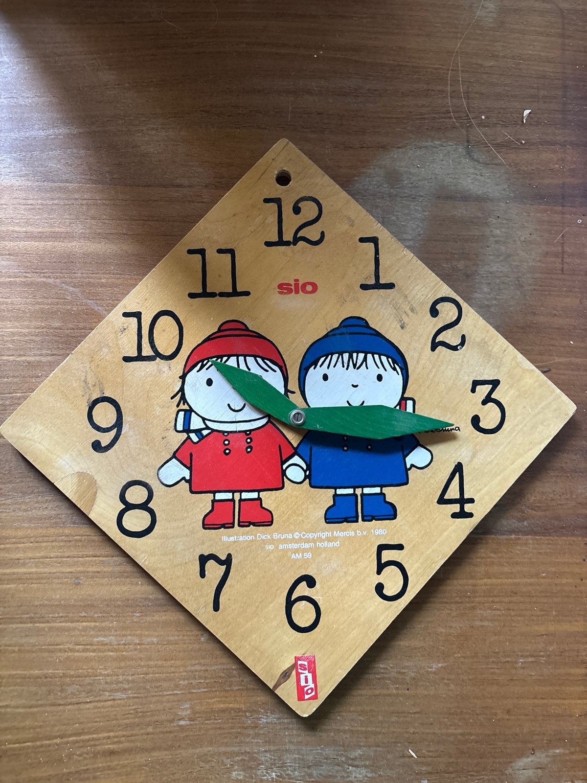 Vintage SIO Houten Klok Nijntje Dick Bruna Educatief Speelgo, Antiek en Kunst, Ophalen of Verzenden