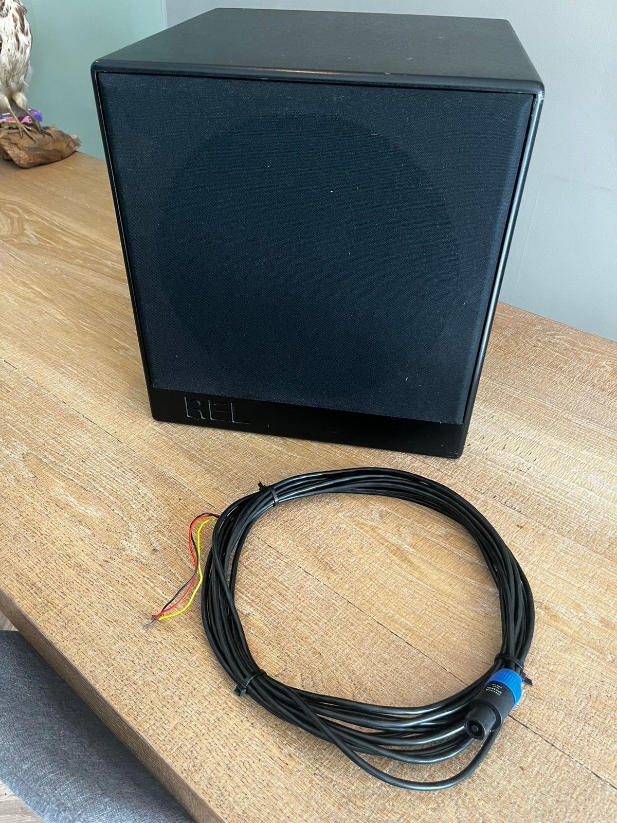 REL Q100E actieve subwoofer + originele Speakon kabel