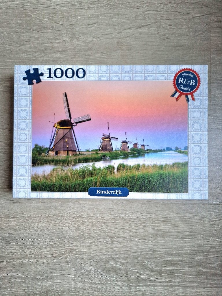 Puzzel Kinderdijk 1000 stukjes - R&B, Ophalen of Verzenden, 500 t/m 1500 stukjes, Zo goed als nieuw, Legpuzzel