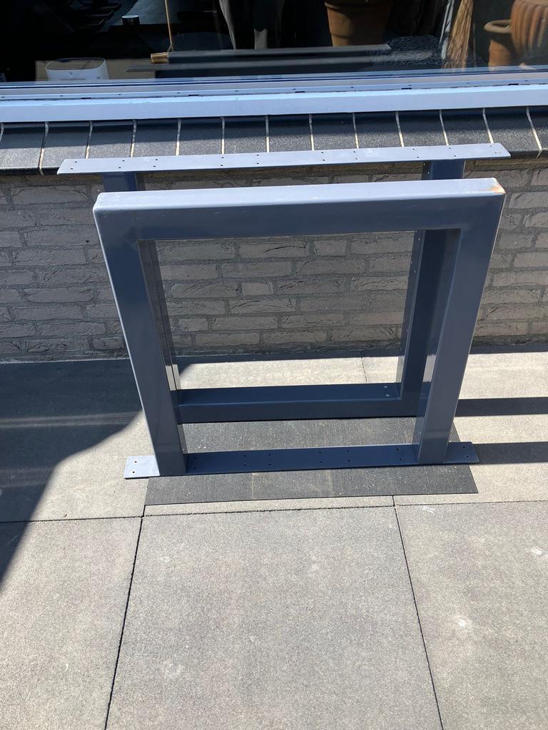Metalen tafelpoten antraciet grijs (2 stuks), Ophalen, Tafelpoot, Gebruikt, 50 tot 100 cm