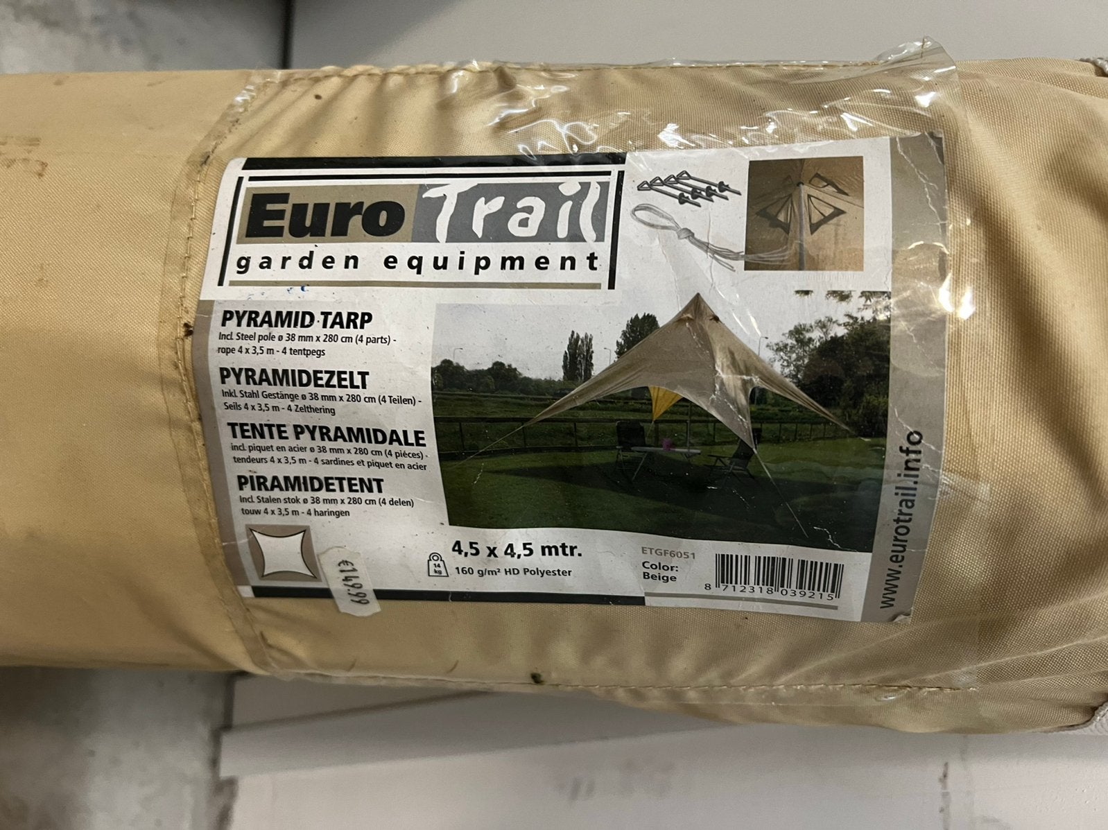 Tarp 4,5 x 4,5 Polyester, Ophalen of Verzenden, Nieuw