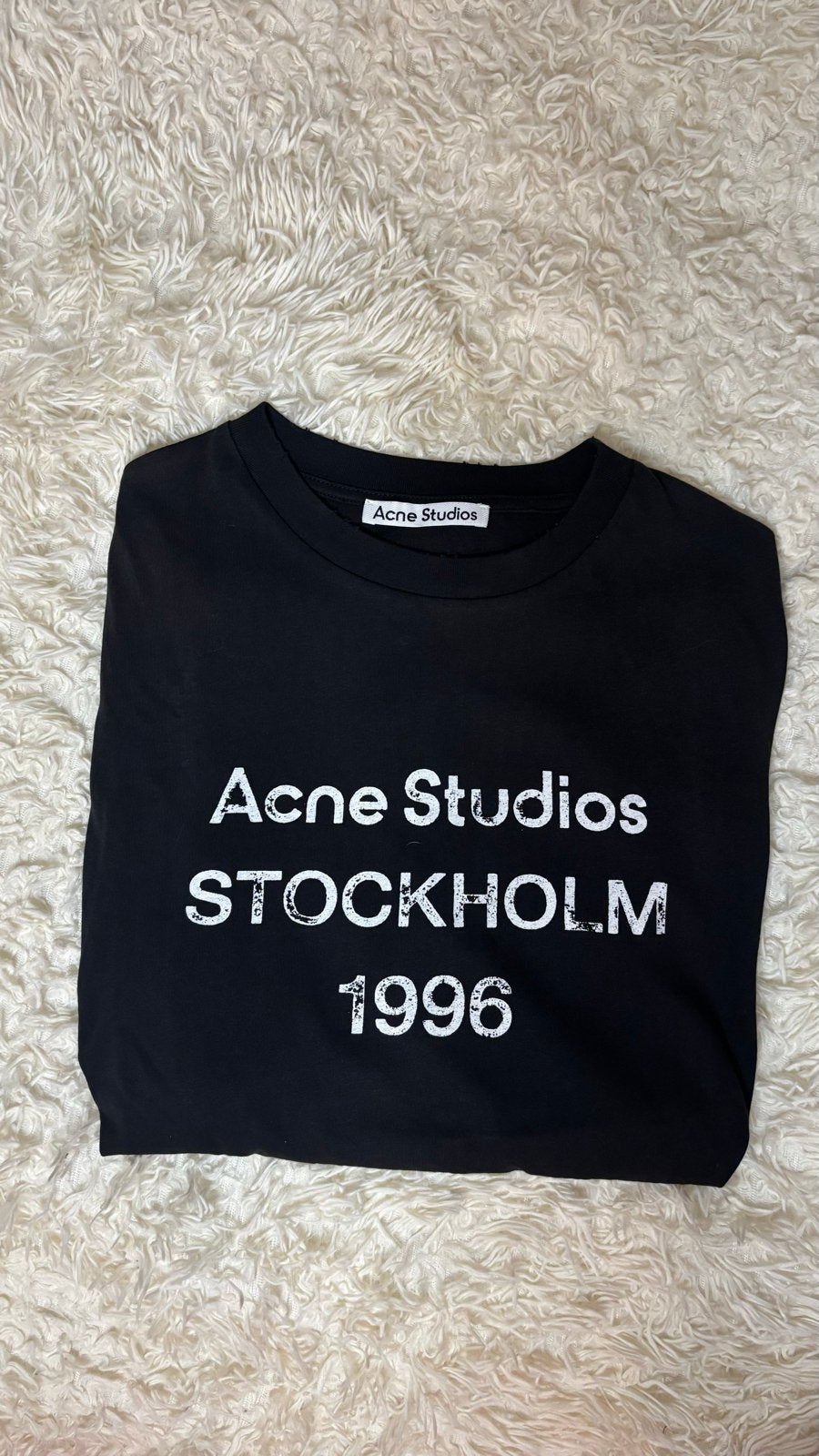 Acne Studios Stockholm 1996 T-shirt Zwart Maat S, Kleding | Dames, T-shirts, Verzenden, Zwart, Zo goed als nieuw, Lange mouw