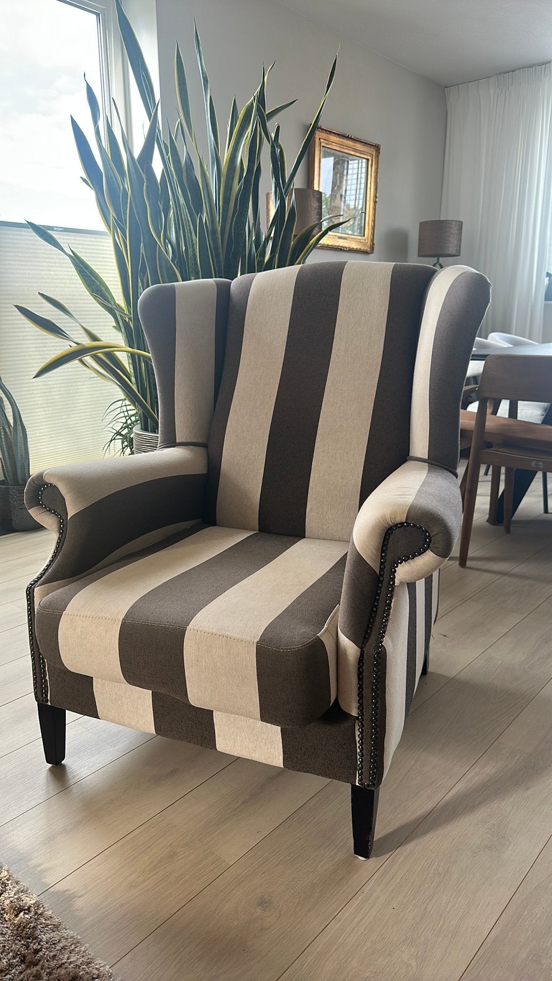 Klassieke oorstoel, Huis en Inrichting, Fauteuils, Ophalen, Gebruikt, 75 tot 100 cm, Stof