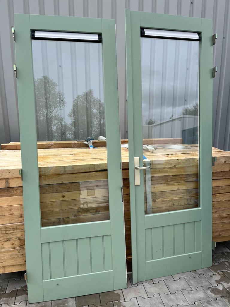 Te koop openslaande set dubbele deuren tuindeuren terrasdeur, Doe-het-zelf en Verbouw, Deuren en Horren, Gebruikt, 80 tot 100 cm