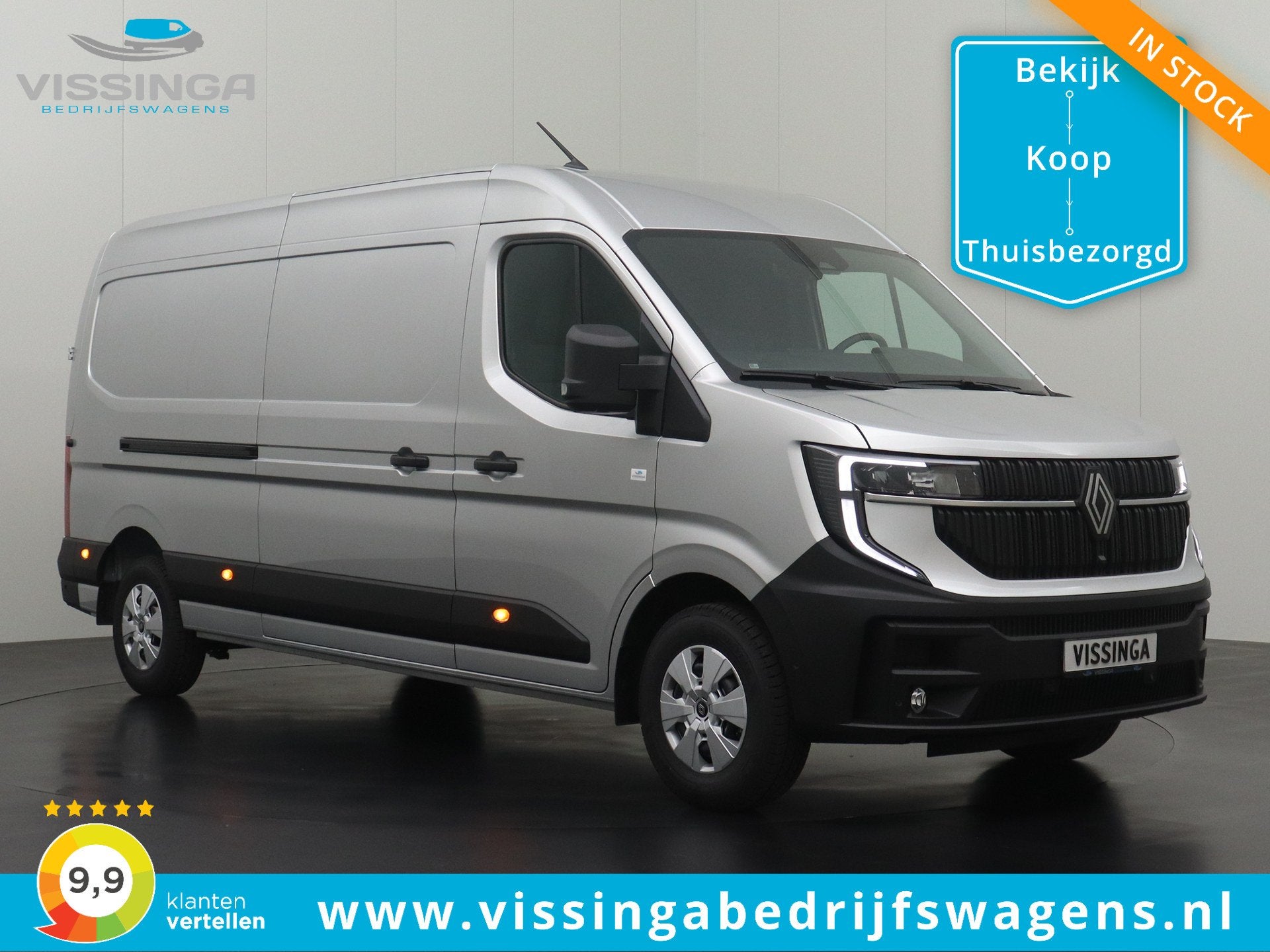 Renault Master L3H2 170 pk Extra Luxe Etoilé Gris (zilver), 1998 cc, Stof, 4 cilinders, Met garantie (alle)