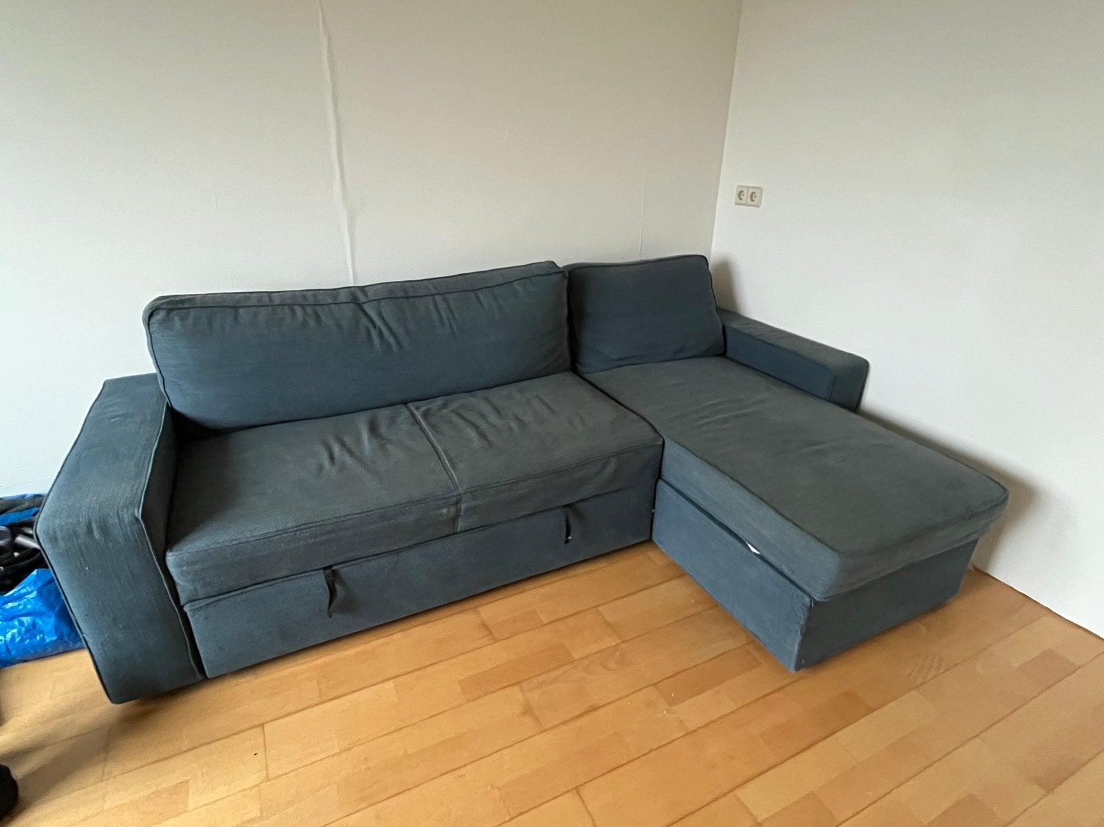 Slaapbank IKEA Vilasund gratis ophalen ochtend 29 augustus, Ophalen, Gebruikt, Blauw, Overige maten