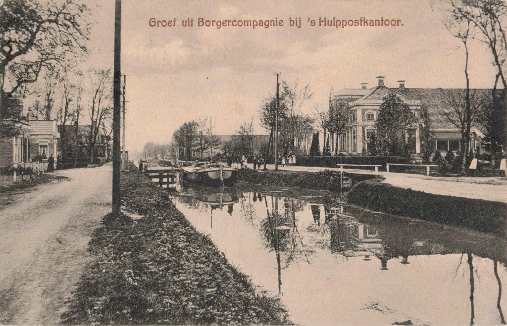 Borgercompagnie bij 't Hulppostkantoor schip B3443, Ophalen, Voor 1920, Gelopen, Groningen