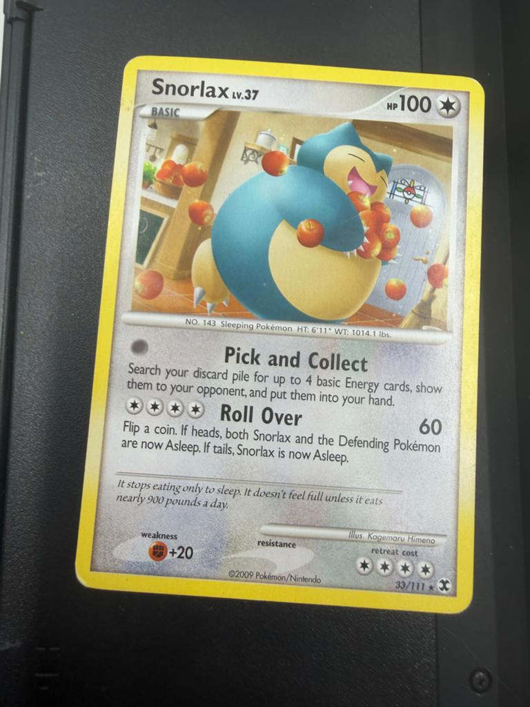 Pokémon Kaart Snorlax LV.37 HP100 (2009), Ophalen of Verzenden, Gebruikt, Losse kaart