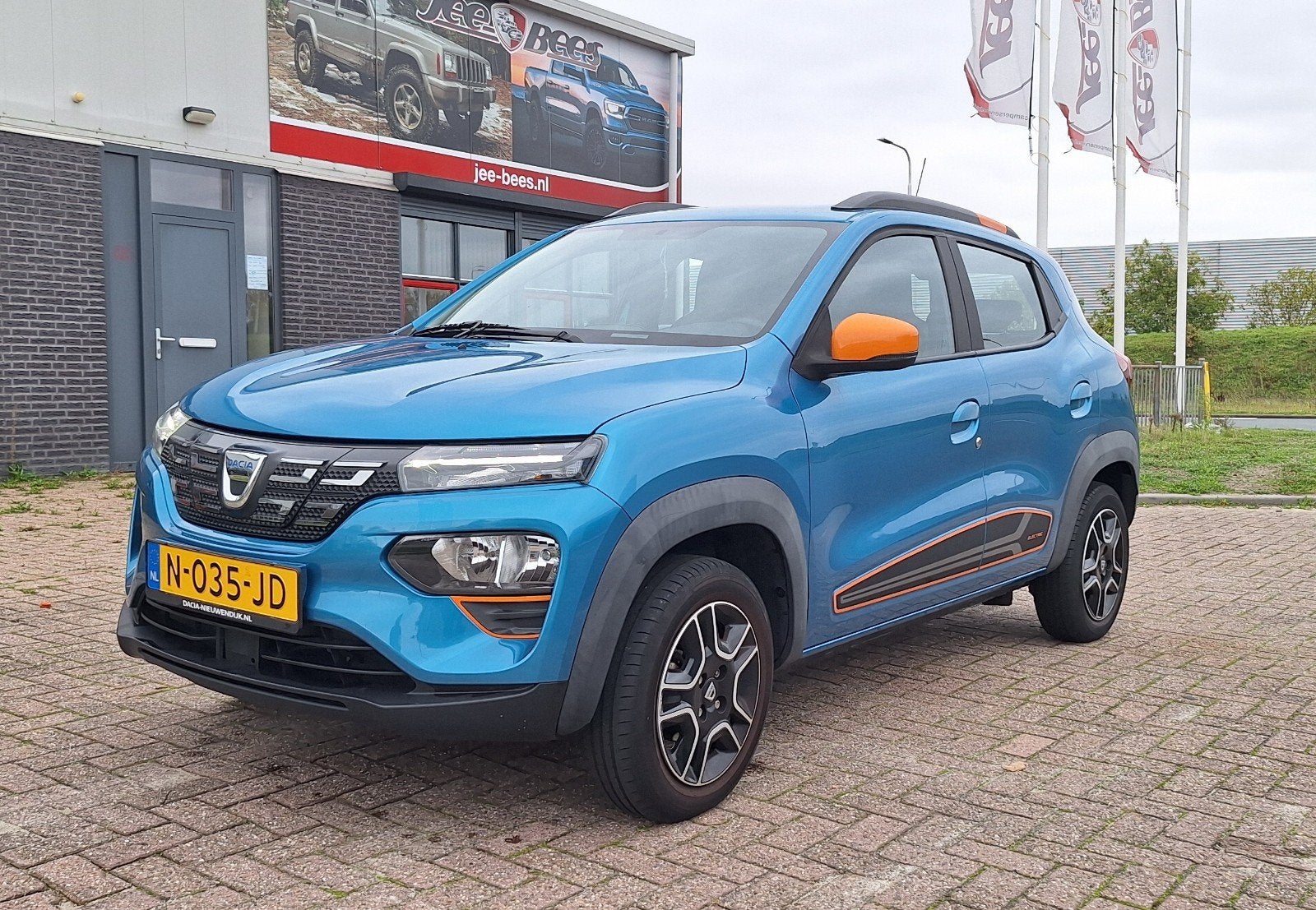 Dacia Spring Electric Fastcharge 45 2021 Blauw, Auto's, Zwart, 38 min, Origineel Nederlands, Elektrisch