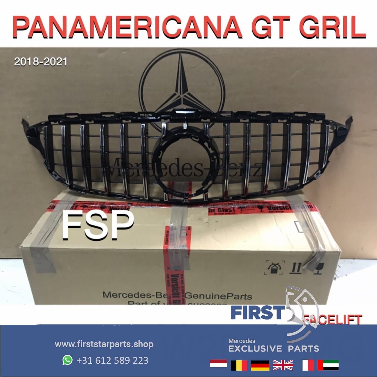 W205 FACELIFT GT PANAMERICANA GRIL Mercedes C Klasse 2018-20, -, -, -