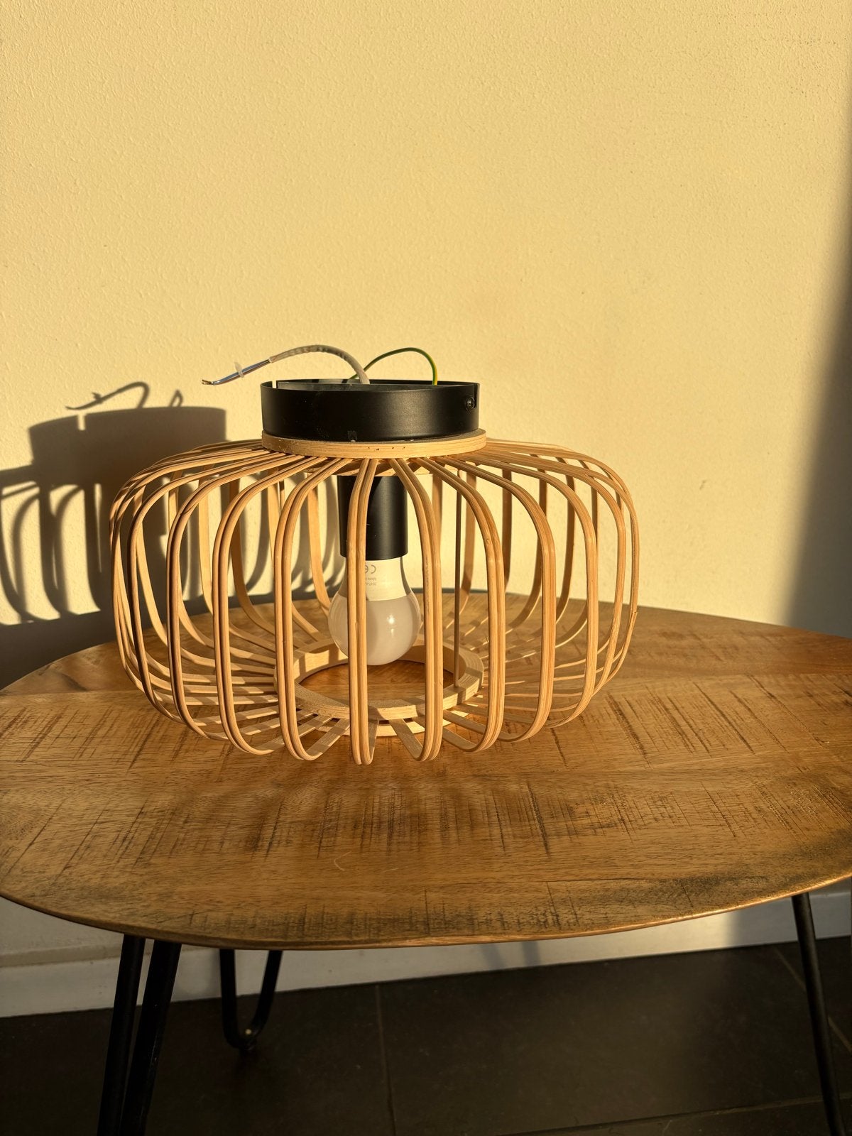Plafondlamp Joy van Gamma - Bamboe design, Dimbaar, Modern, Zo goed als nieuw, 28 cm