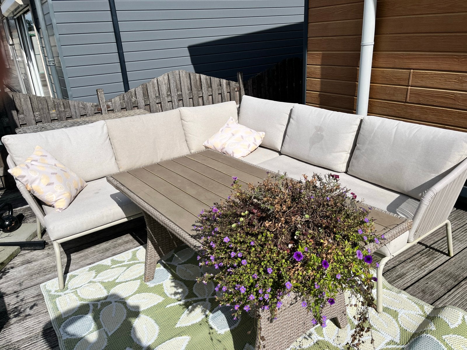 Complete Loungeset met Hoekbank, Tafel en Kussenkist, Ophalen, Gebruikt, Meer dan 8 zitplaatsen, Loungeset