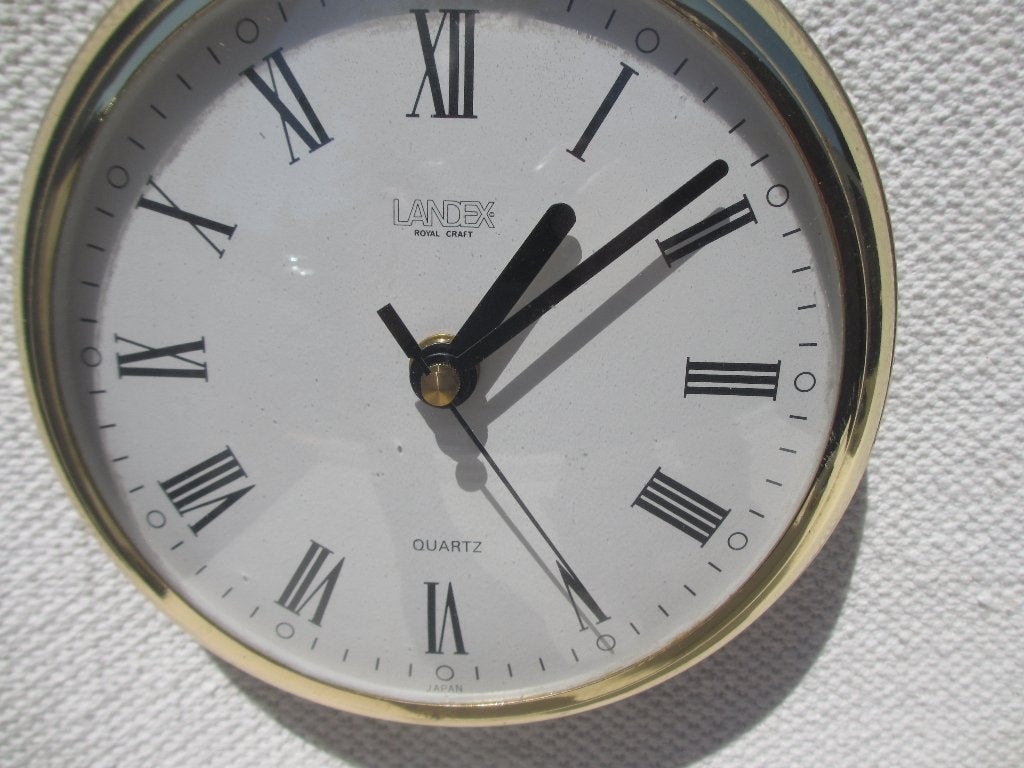 Vintage  Landex Royal craft wandklok Japan jr 70, Huis en Inrichting, Goud, Analoog, Werkt op batterijen, Ophalen of Verzenden