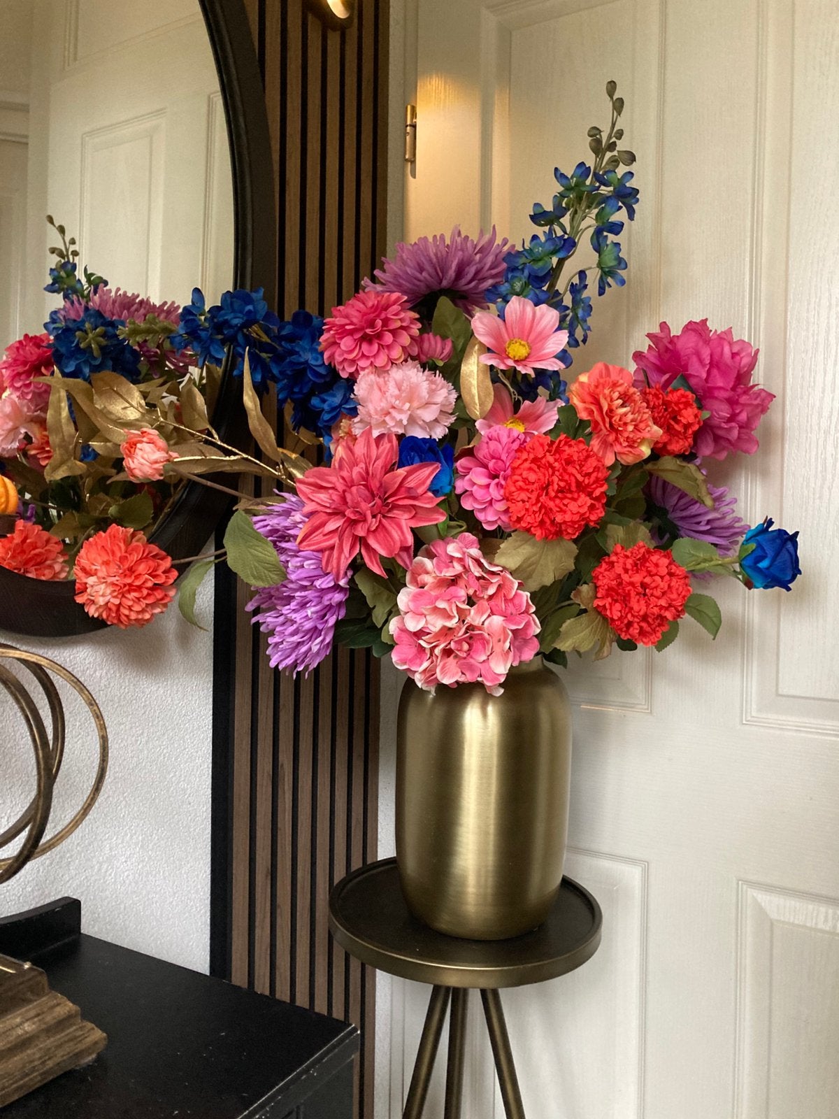 Prachtige Zijden bloemen in vaas Rondom Zijde, Ophalen of Verzenden, Nieuw, Bloemstuk