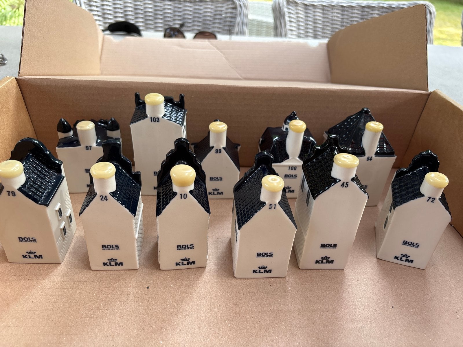KLM BOLS Delfts Blauw Huisjes -  Set, Ophalen, Zo goed als nieuw