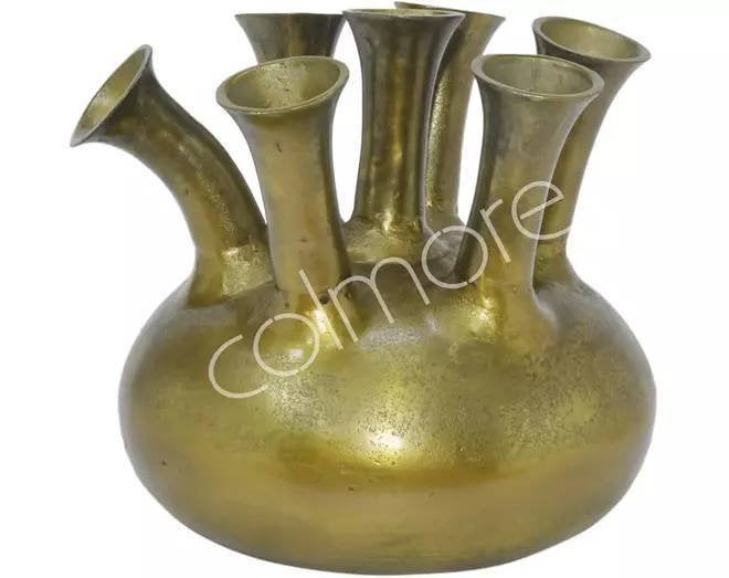 Colmore by Diga LYANA Vaas Ø40x38cm Goud, Nieuw, Ophalen of Verzenden, Met patroon/structuur, Goud